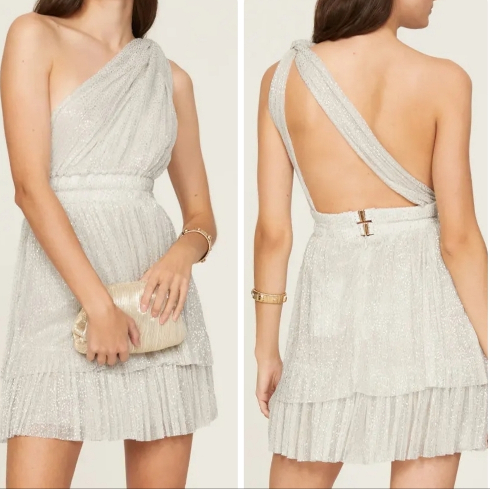 Sabina Musayev Chicago One-Shoulder Glitter Mini Dress
